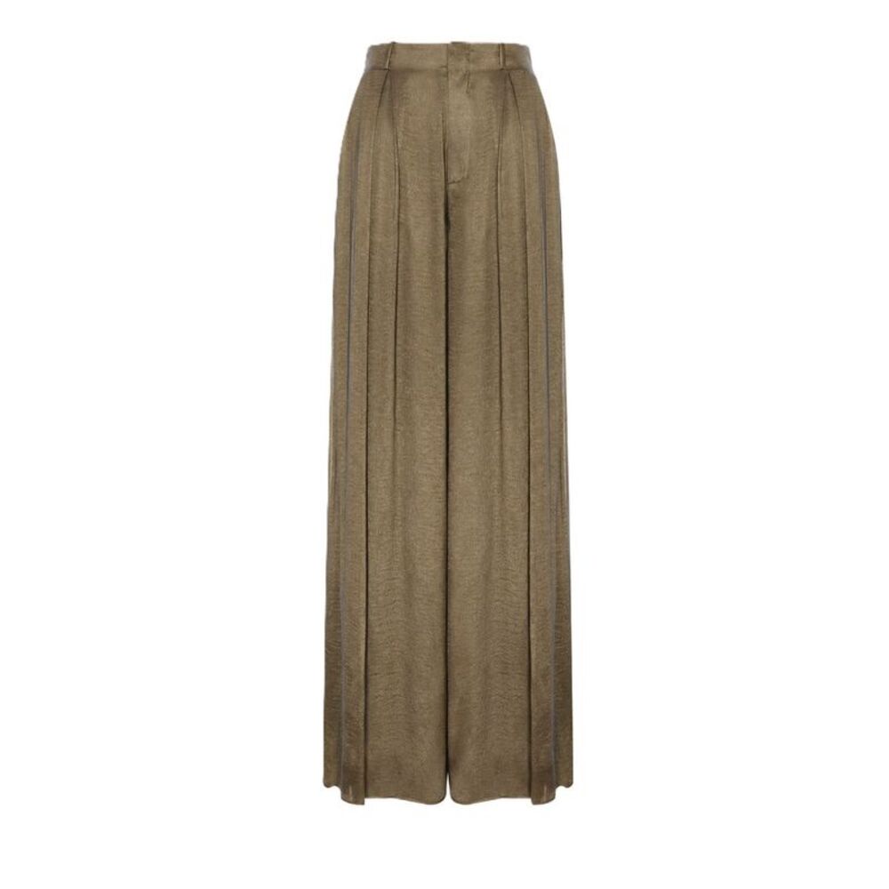 Ralph Lauren Women Greer Lamé Pleated Trousers